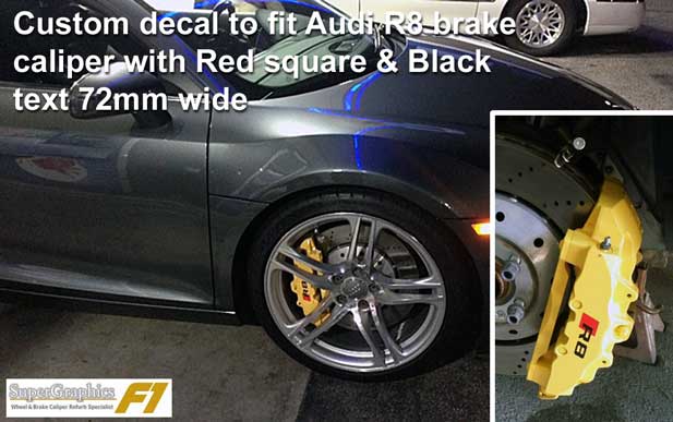 Audi RS factory style brake decals Light grey keyline