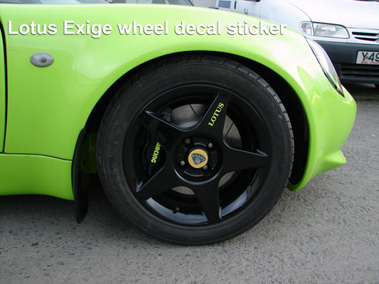 Lotus Exige wheel decal sticker