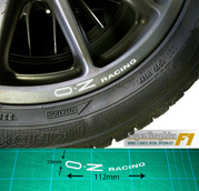 ........................Replica OZ racing wheel rim decal curved up