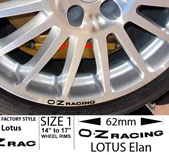 OZ Raving rim decals for 14" Lotus Wheels